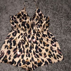 Leopard print romper